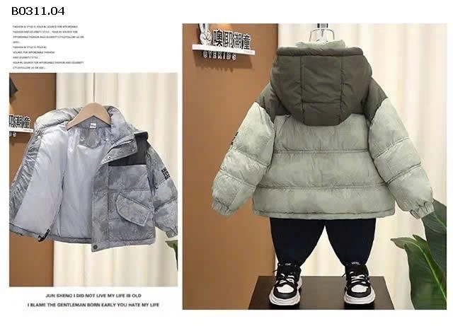 Áo phao lót lông bé trai siêu ấm -Giá sỉ 330k