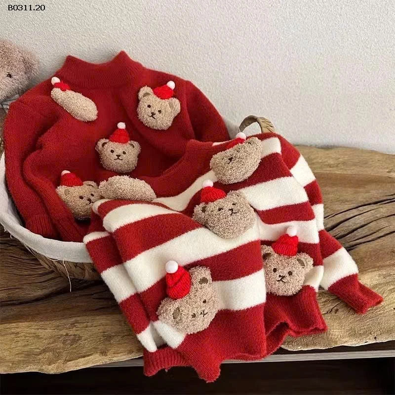 ÁO LEN GẤU CHO BÉ  - sỉ sz 90-130: 140k sz 140-150: 155k