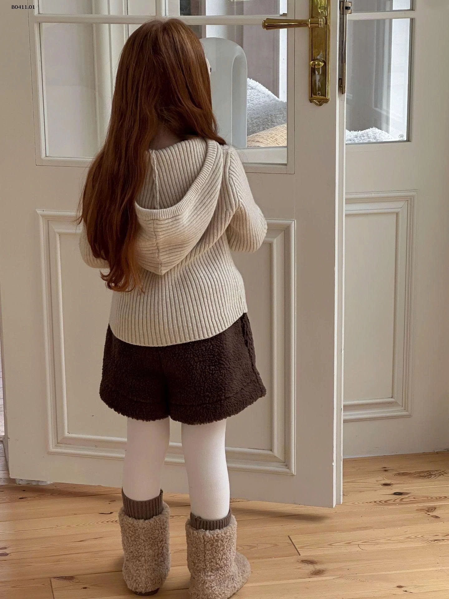 Áo len trùm đầu có dây rút cho bé gái-Giá sỉ  áo: sz 90-140: 185k   sz 150: 195k