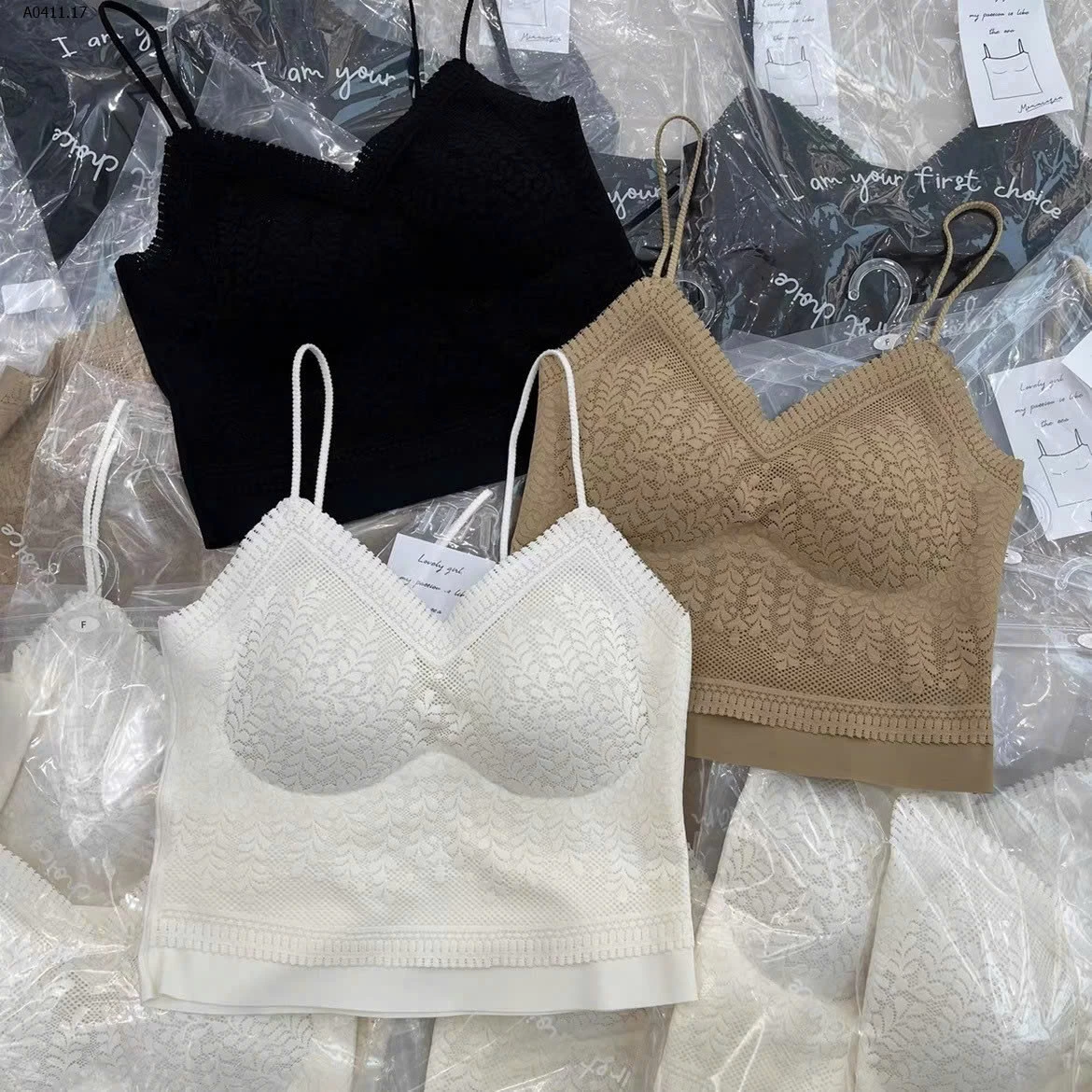 ÁO 2 DÂY REN KÈM BRA   - sỉ 60k