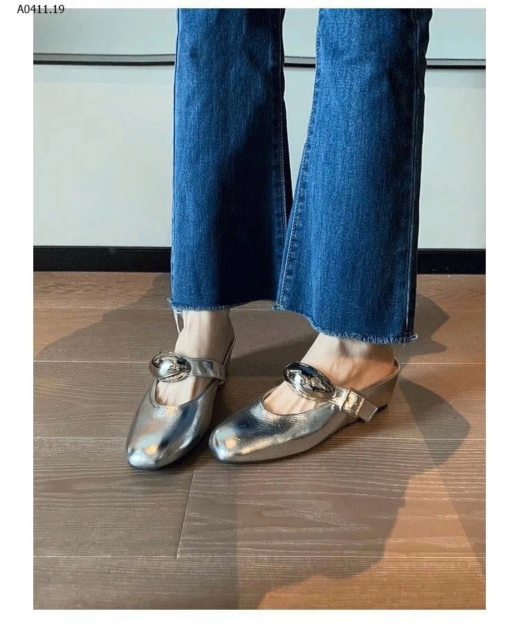 Giày mule da bóng ánh kim - sỉ 200k