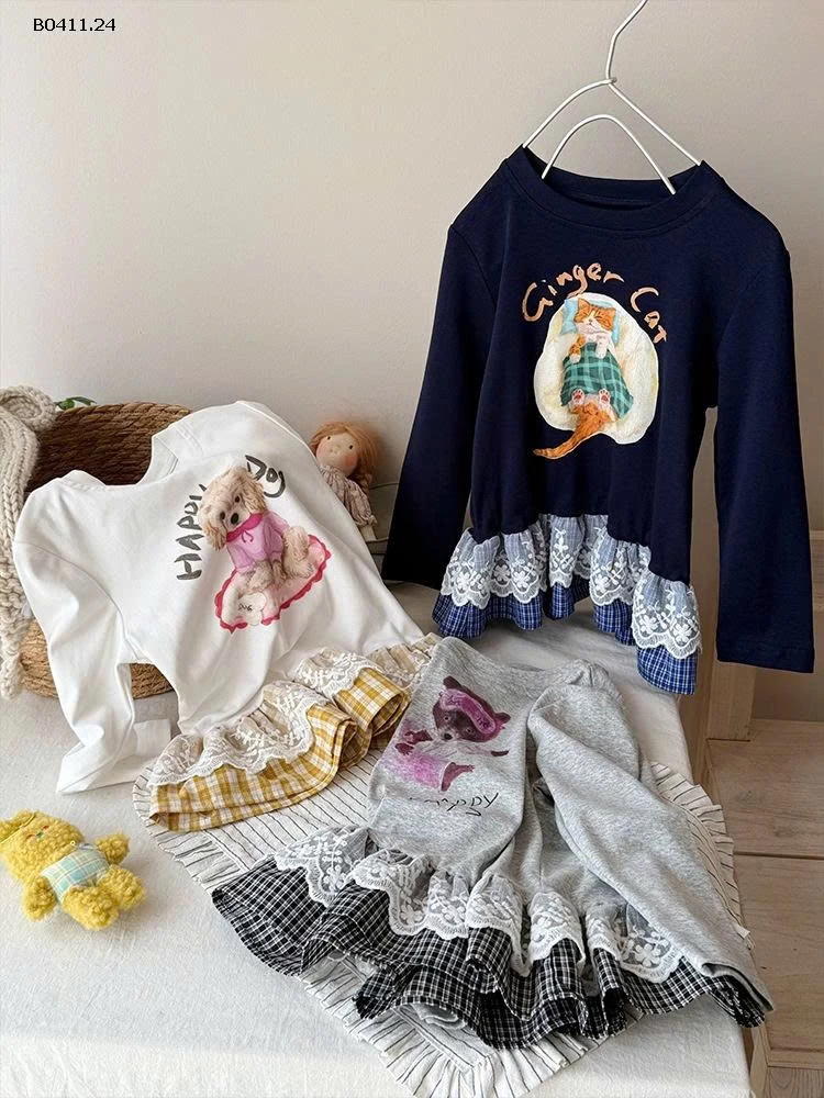 ÁO THUN PHỐI VIỀN REN-Giá sỉ 150k