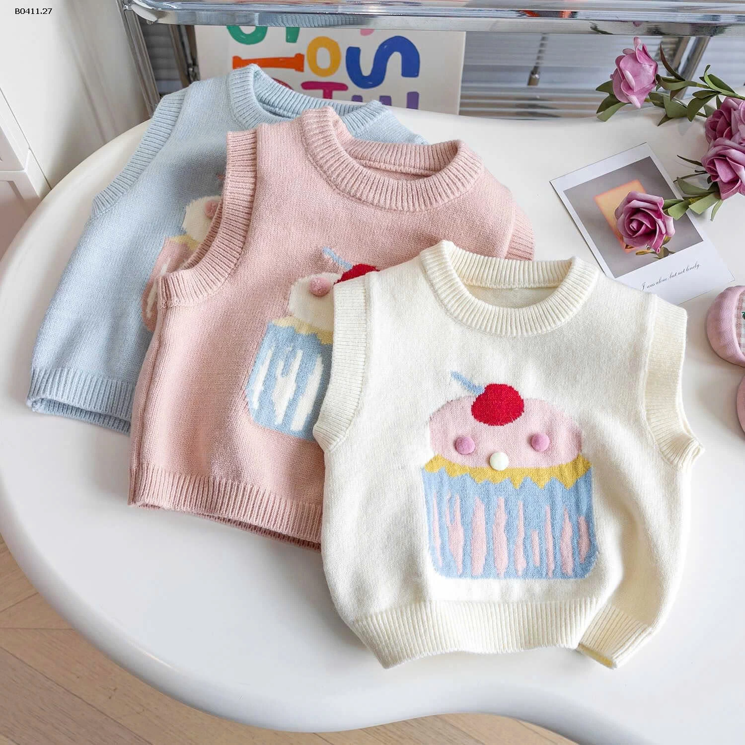 ÁO GILE LEN GẤU XINH XẮN -Giá sỉ 125k