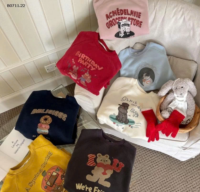 Áo nỉ cho bé trai và bé gái nhà AMBB - giá sỉ  size 90-150 : 165k size 160 : 177k size 170 : 193k