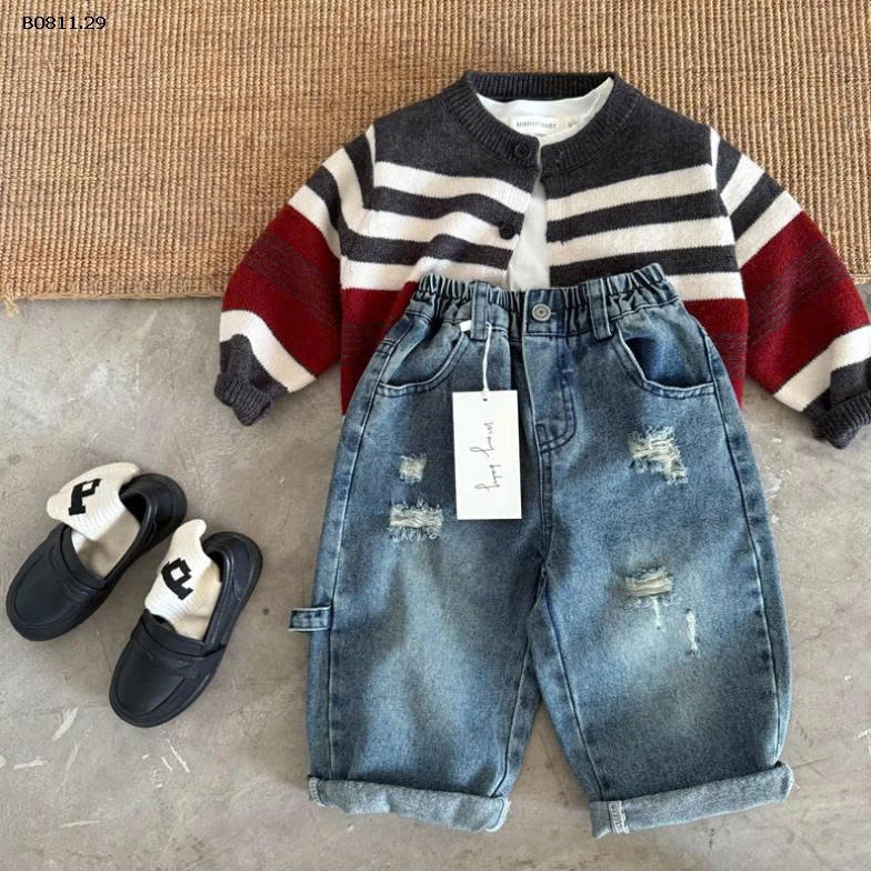 ÁO LEN CARDIGAN KẺ MMY BT - sỉ 156k