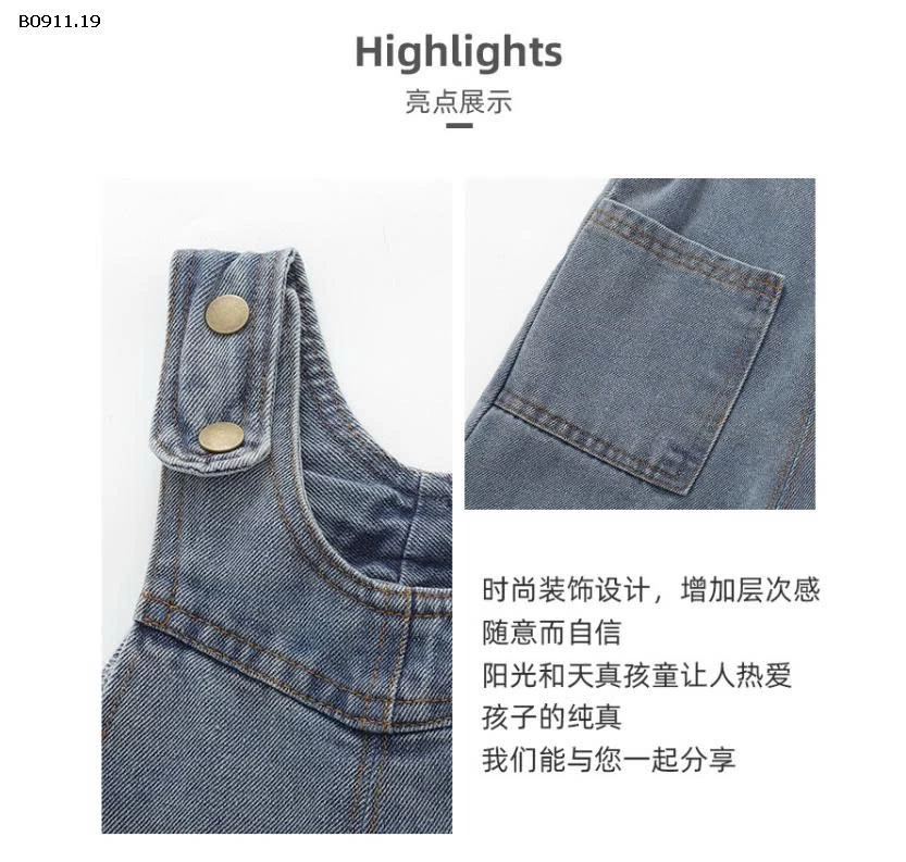 Yếm jean cho bé- sỉ 114k