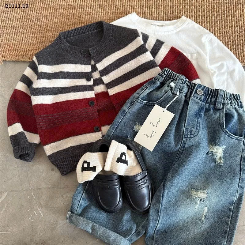 ÁO LEN CARDIGAN KẺ MMY - sỉ 160k