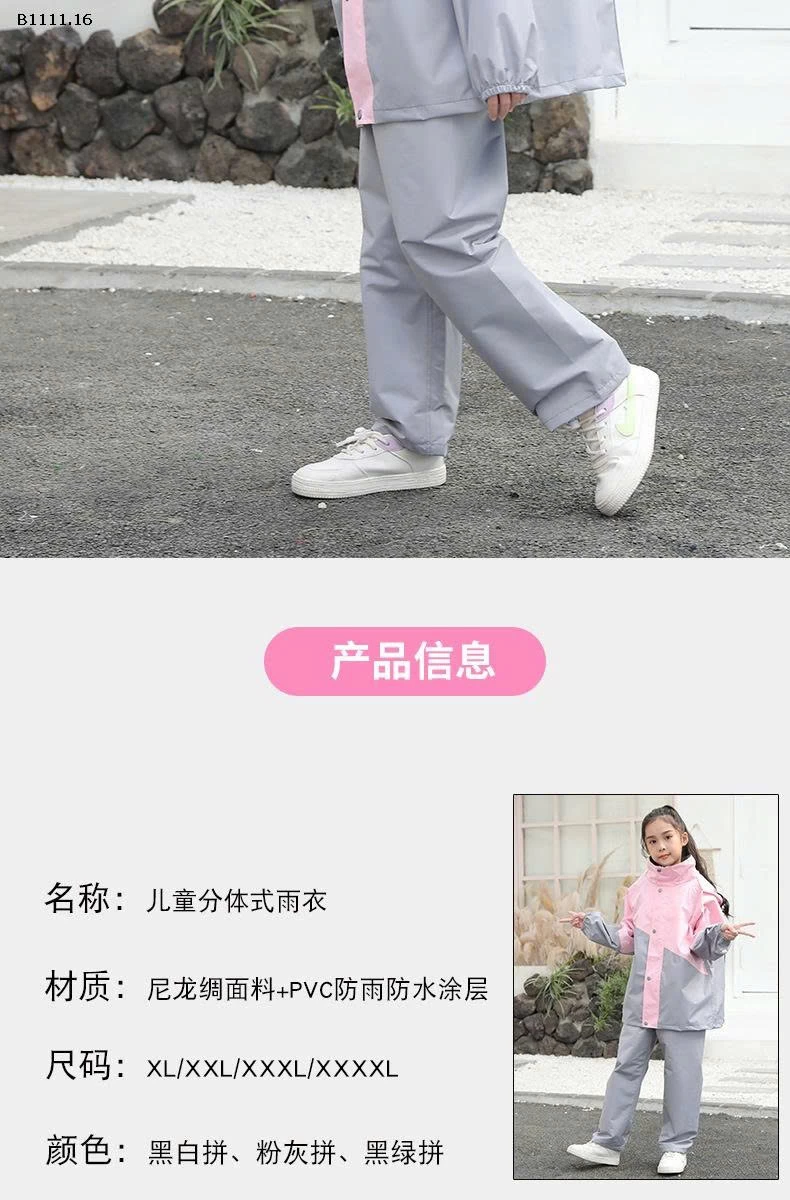 BỘ QUẦN ÁO MƯA TRẺ EM- sỉ 215k