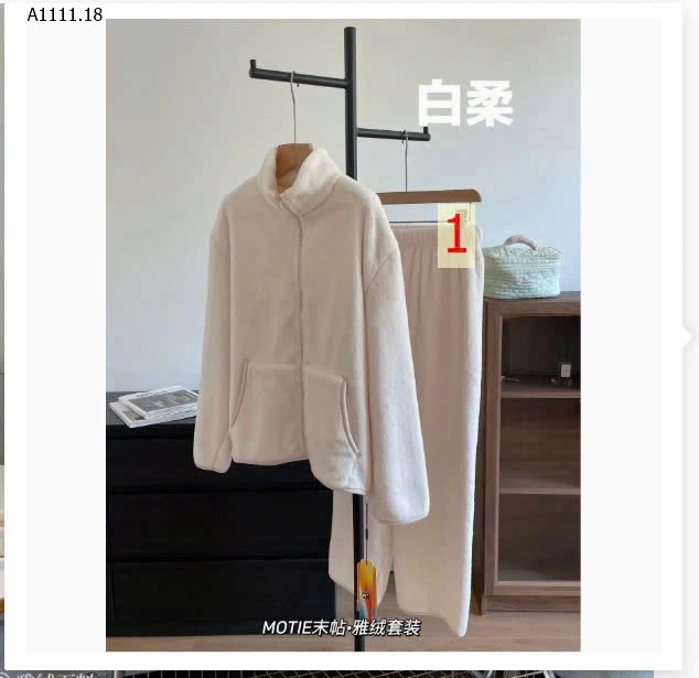 BỘ NỈ LÔNG NỮ NHÀ MOTIE  - sỉ 226k