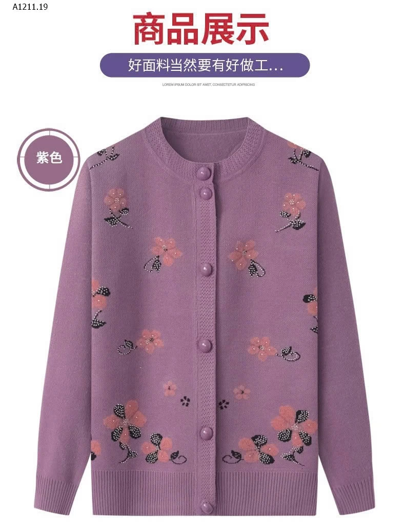 ÁO LEN HOA CHO BÀ CHO MẸ - Giá sỉ 1-5 ( thường ): 154k  6-10 ( lót ): 199k 