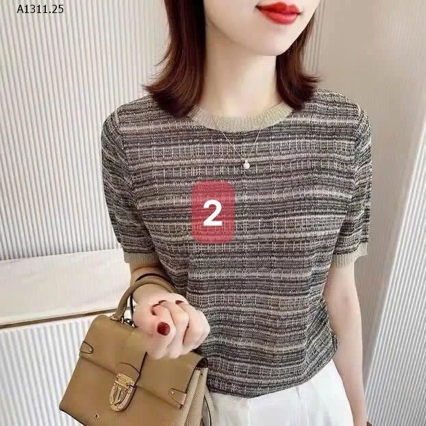 ÁO THUN DỆT KIM KẺ SỌC NGẮN TAY  - sỉ 94k