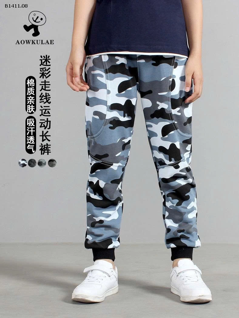 Quần bo ống Ngụy trang dàn di cho bé-Giá sỉ 151k