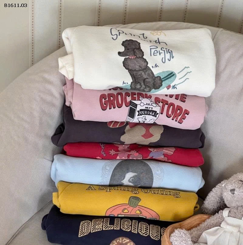 Áo nỉ hoạt hình thời trang  nhà Elmo Baby Kids  AMBB -Giá sỉ size 90-150 : 165k sz 160 : 180k sz 170 : 196k