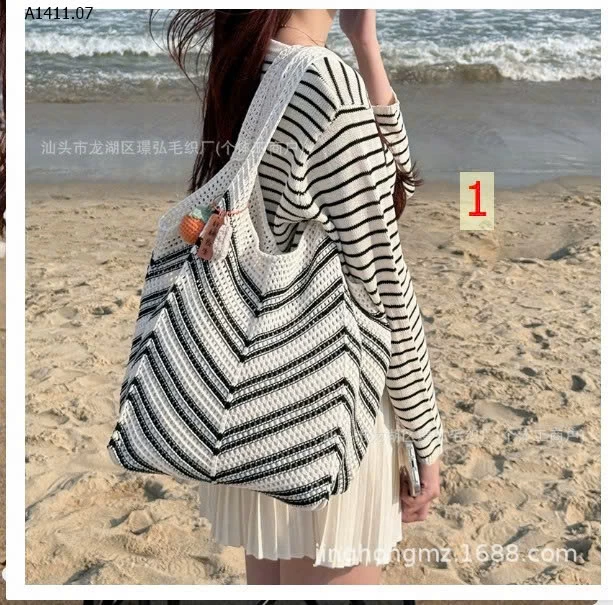 TÚI TOTE ĐAN DÂY HỌA TIẾT ZIGZAG - sỉ 102k