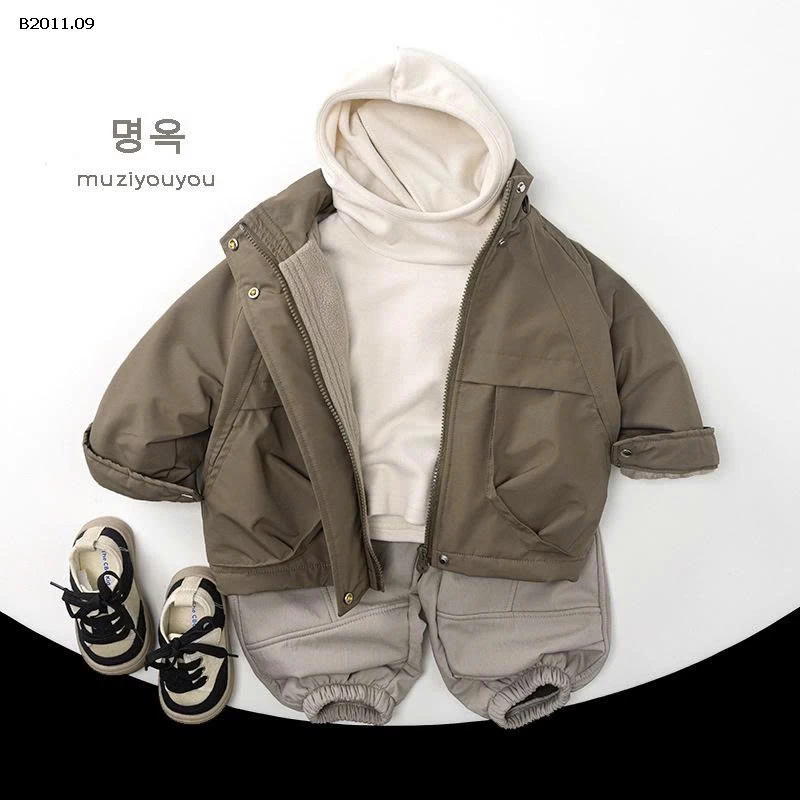 Áo khoác gió dày dặn lót lông cừu cho trẻ em- sỉ 206k