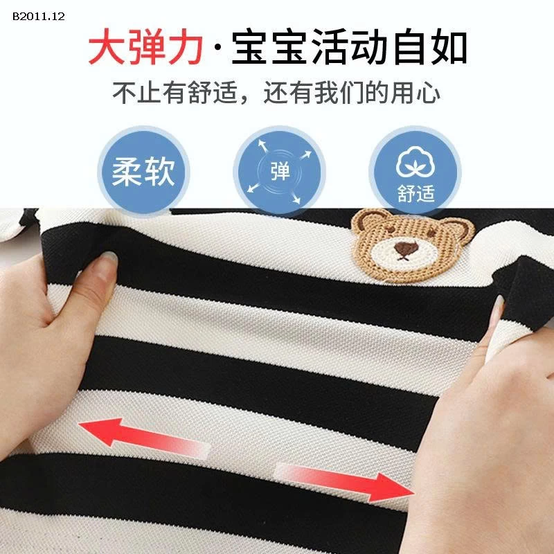 Bộ quần áo phông sọc đen trắng cho bé - giá sỉ 69k