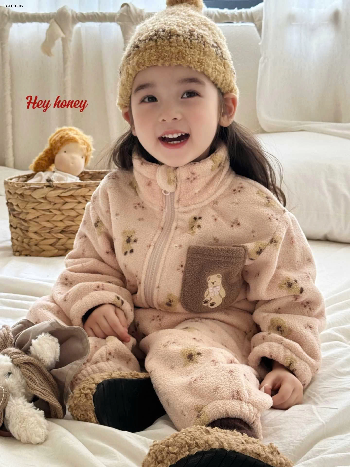 BỘ LÔNG CỪU ÁO KHOÁC HONEY-Giá sỉ 245k