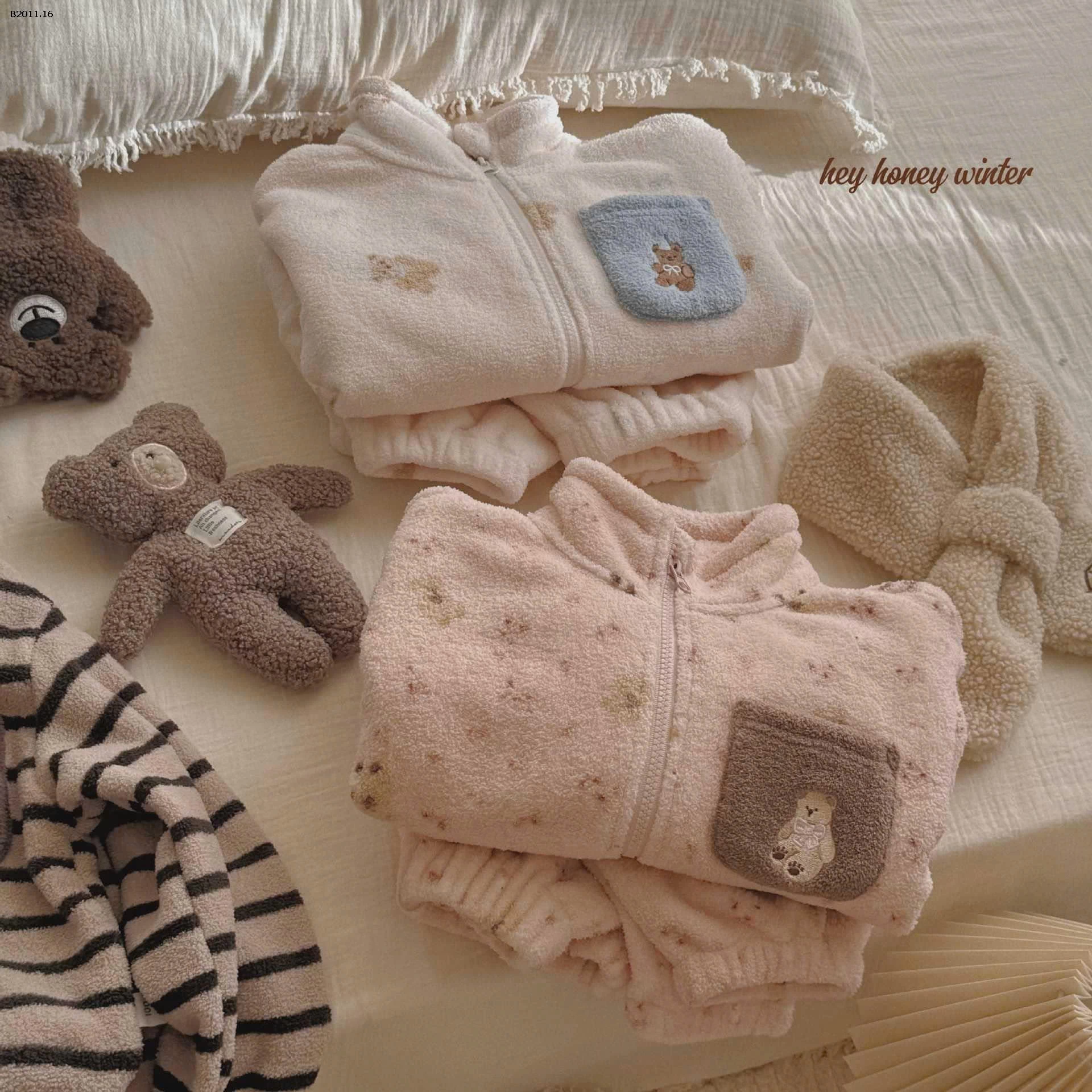 BỘ LÔNG CỪU ÁO KHOÁC HONEY-Giá sỉ 245k