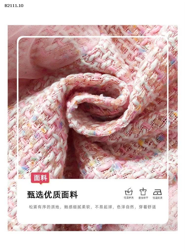 Bộ đồ váy tay ren phong cách Chanel cho bé gái-sỉ 269k