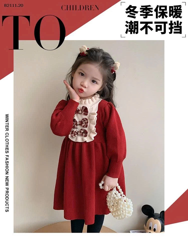 Váy len nơ noen cho bé gái 2025-sỉ 254k