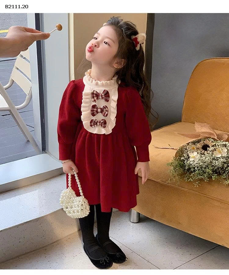 Váy len nơ noen cho bé gái 2025-sỉ 254k