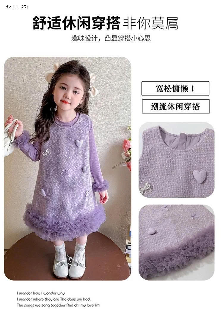 Bộ đồ hai chi tiết cho bé gái  gồm áo  và  váy-sỉ 314k