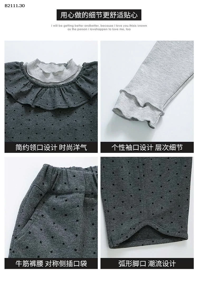 Bộ đồ denim 3 chi tiết mùa xuân cho bé gái- giá sỉ  mẫu xám giá 265k mẫu xanh denim  giá 282k