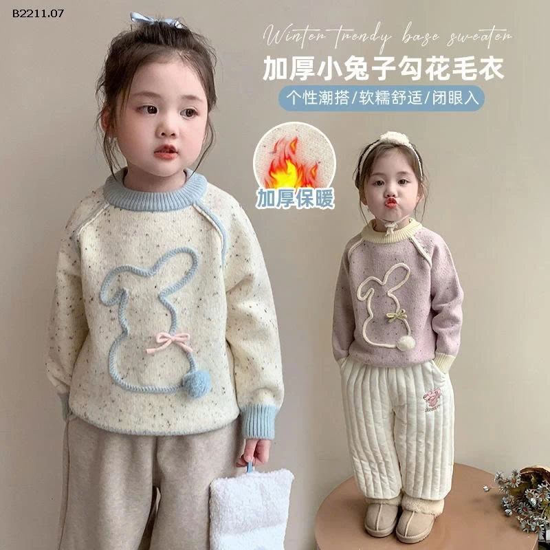 Áo len móc hình thỏ cho bé gái- giá sỉ 227k
