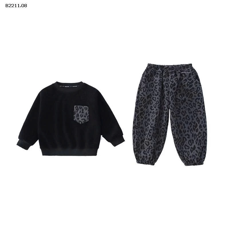 Bộ đồ hai mảnh họa tiết da báo cho bé gái và Bộ quần legging họa tiết hoa- giá sỉ 255k