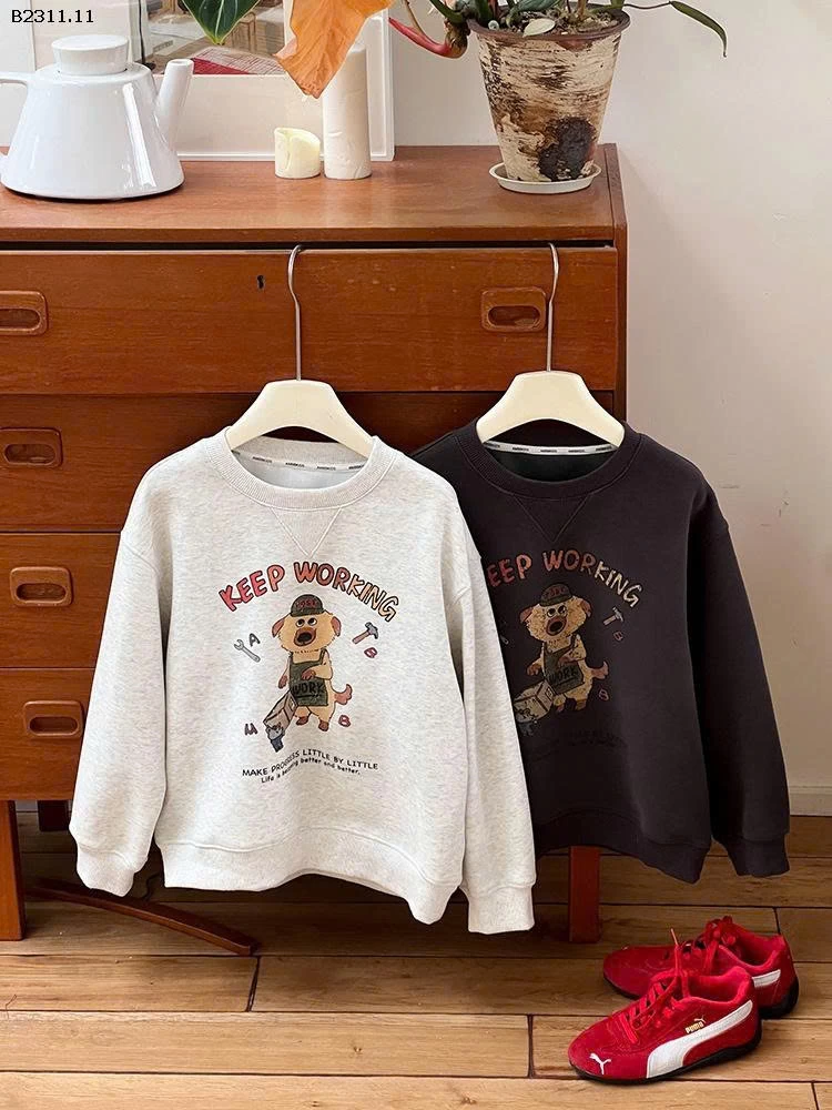 ÁO NỈ SWT KEEP WORKING BT HÃNG AMBB-Giá sỉ  sz 90-150: 178k  sz 160: 190k  sz 170: 205k 