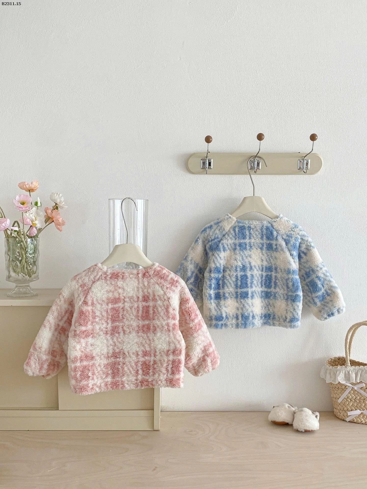 ÁO KHOÁC LÔNG KẺ  BG-Giá sỉ 205k