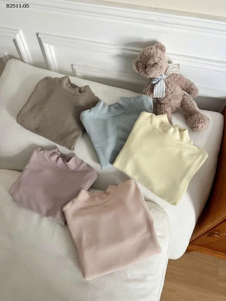 Áo sơ mi cổ cao dáng rộng, chất liệu vải cashmere mousse mềm mại NHÀ AMBB - Giá sỉ  sz 90-150: 119k  sz 160: 128k  sz 170 : 140k