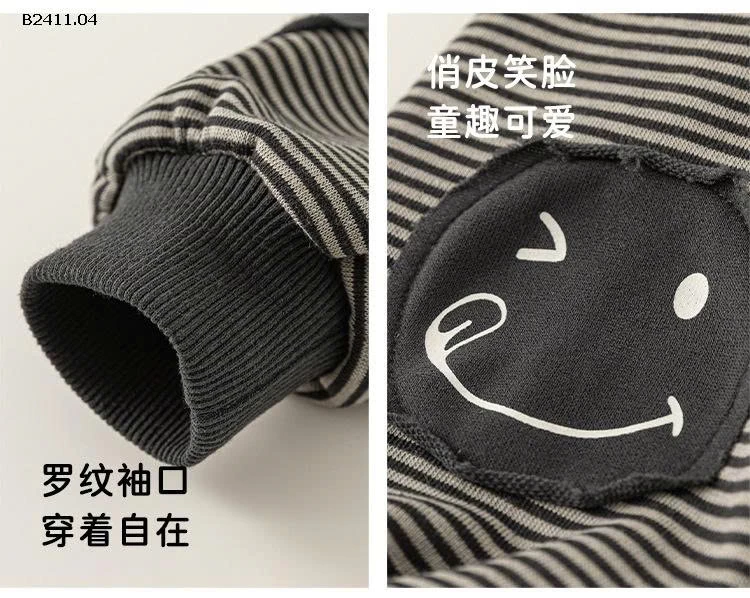 Áo kẻ sọc đa năng dài tay  cho bé nhà Mbang - sỉ giá 199k