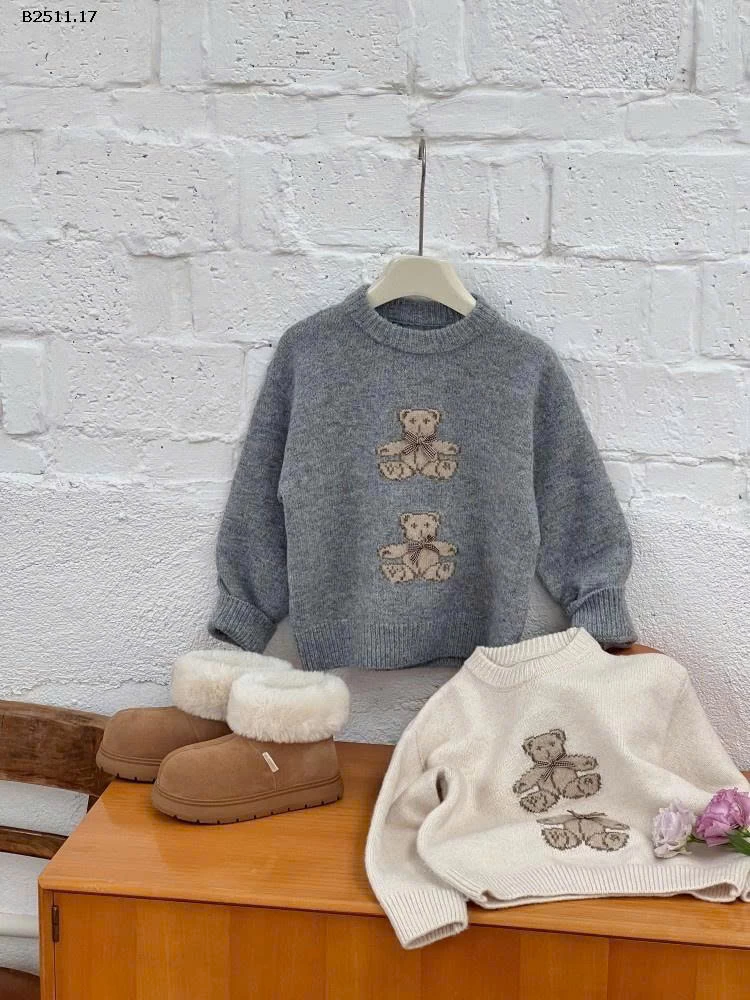 Áo len trẻ em Elmo Baby dễ thương có nơ 3D NHÀ AMBB- Giá sỉ  sz 80-150: 185k  sz 160:  199k 