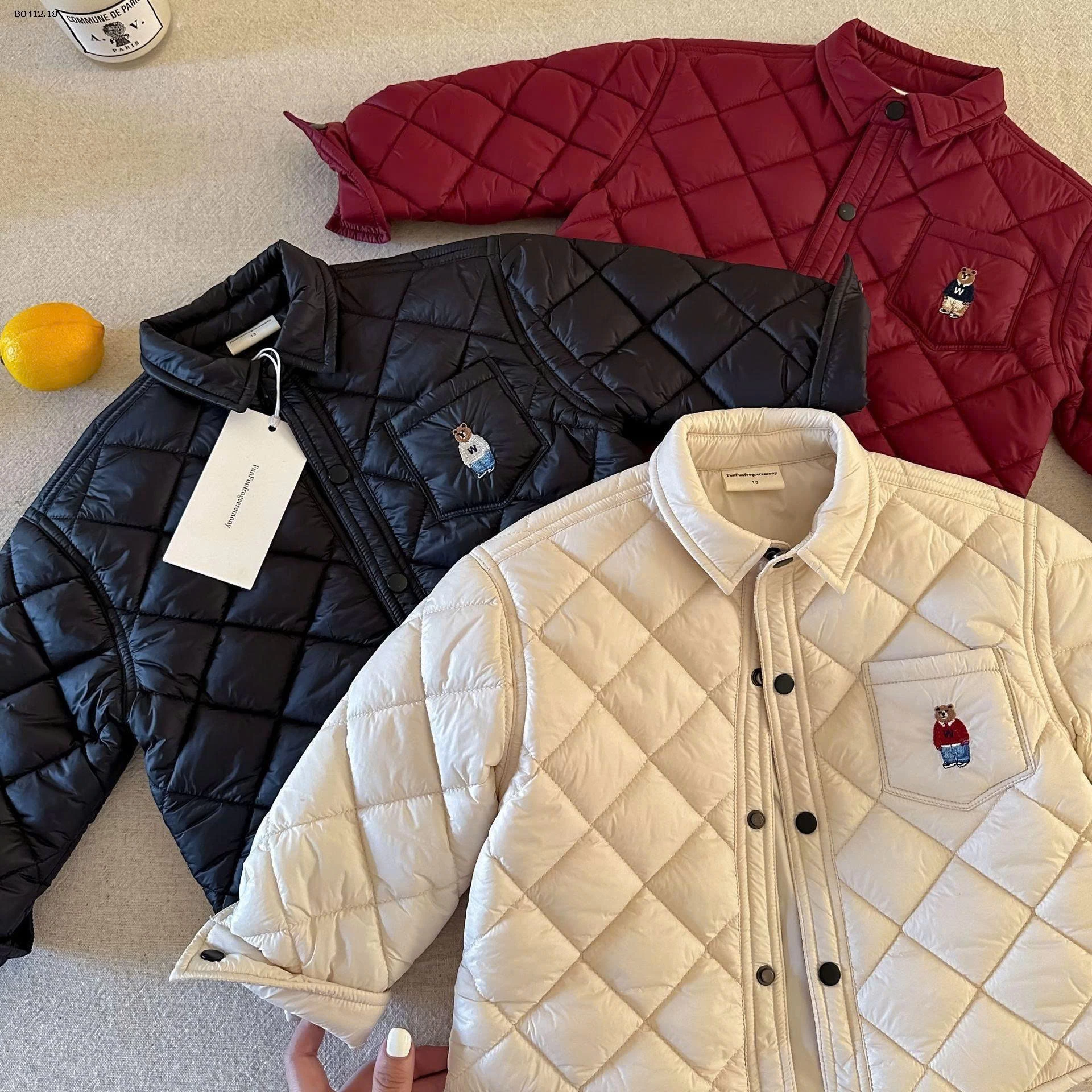 ÁO PHAO TRẦN TRÁM THÊU GẤU FUNFUN -sỉ 240k