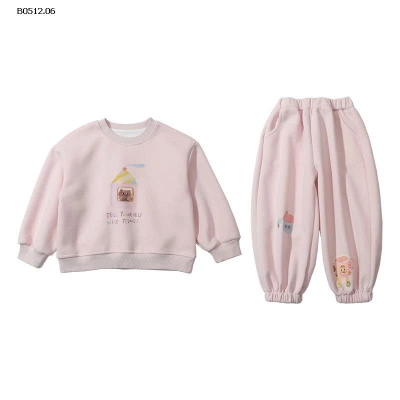 Bộ nỉ bé gái thu đông 2025-sỉ 108k