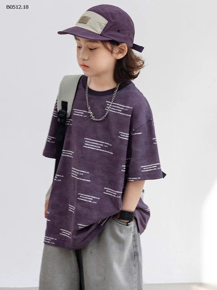 ÁO THUN TÍM IN CHỮ-sỉ 161k