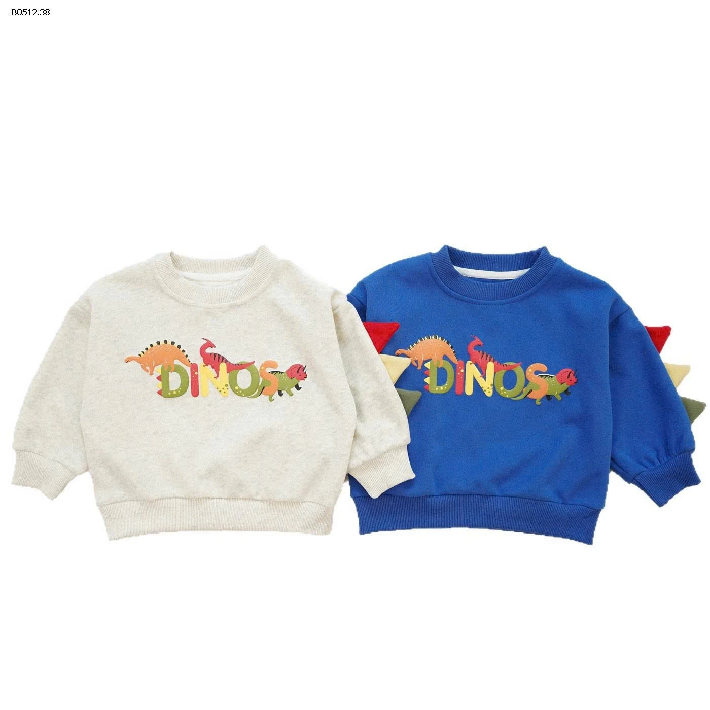 ÁO NỈ IN HÌNH KHỦNG LONG CHO BÉ-sỉ 187k