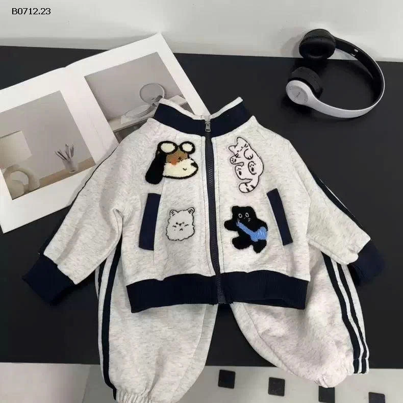 BỘ KHOÁC NỈ THỂ THAO CHO BÉ-sỉ 195k