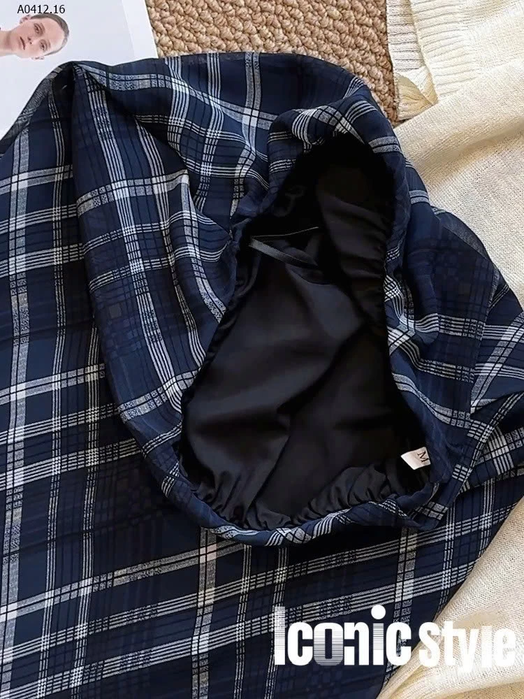 CHÂN VÁY SUÔNG DÀI KẺ HÃNG ANNA -sỉ 148k