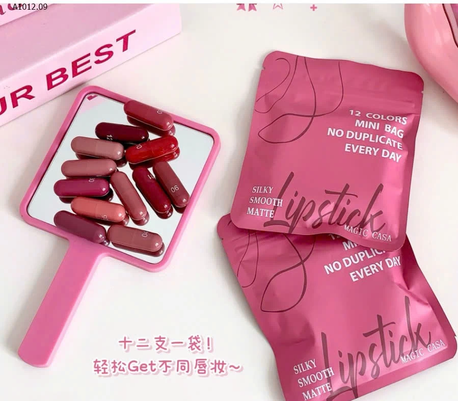 SON SÁP NỘI ĐỊA HÌNH VIÊN THUỐC MINI -sỉ 65k/set 12 thỏi 