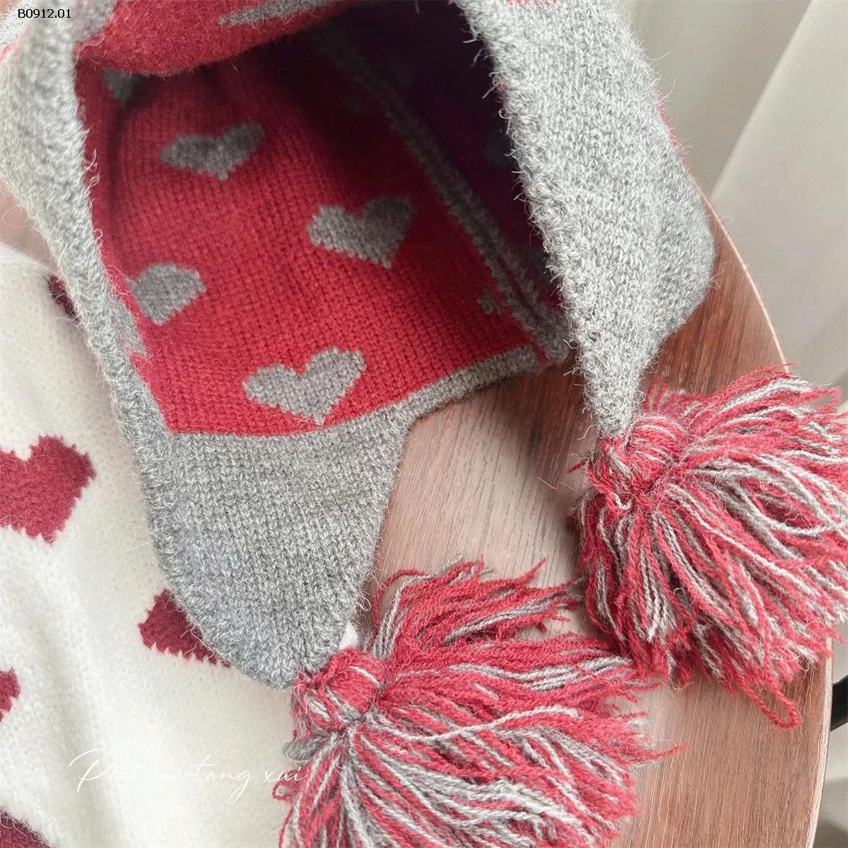 MŨ LEN TIM CHO BÉ-sỉ 97k