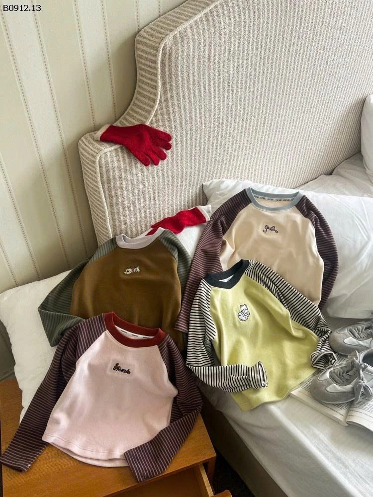 ÁO NỈ TAY PHỐI MÀU AMBB -sỉ Sz 90-150 : 145K                 Sz 160 : 159K                 Sz 170 : 173K