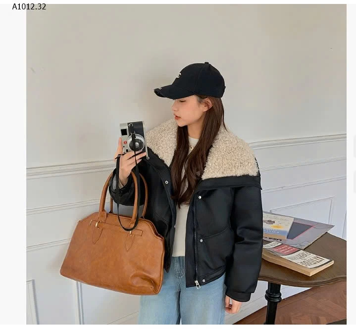 ÁO KHOÁC DA CỔ LÔNG CHO NỮ -sỉ 310k