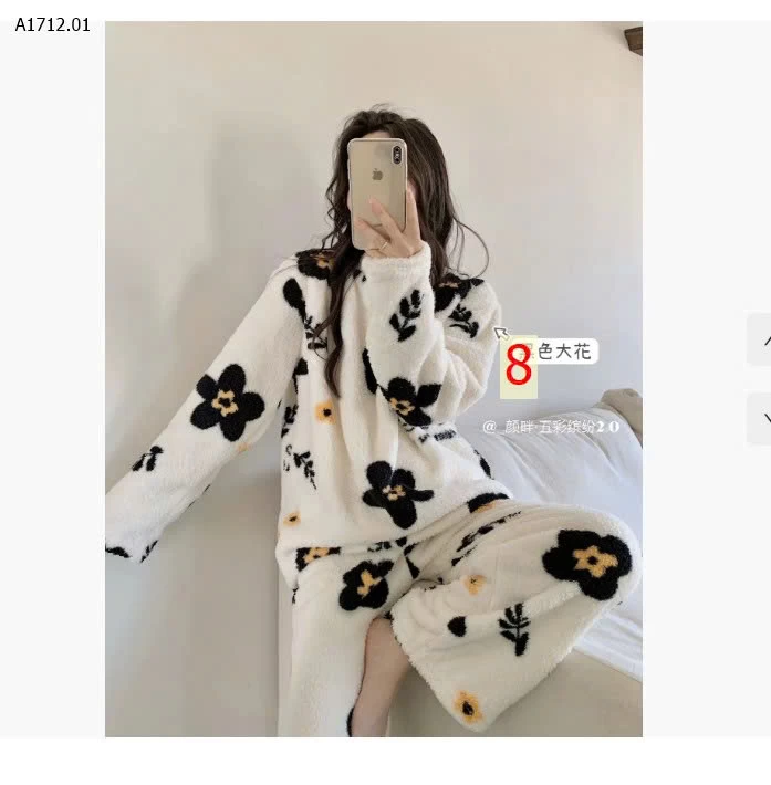 BST BỘ NGỦ LÔNG HỌA TIẾT CHO NỮ -Giá sỉ 168k