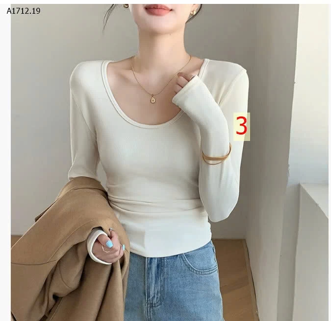 Áo lót cổ chữ U H257 bằng vải lông cừu  - sỉ giá 84k