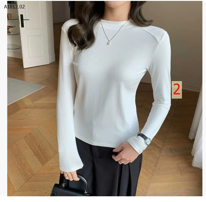 Áo lót dài tay cổ tròn phối họa tiết xương cá K2375 - sỉ giá 96k