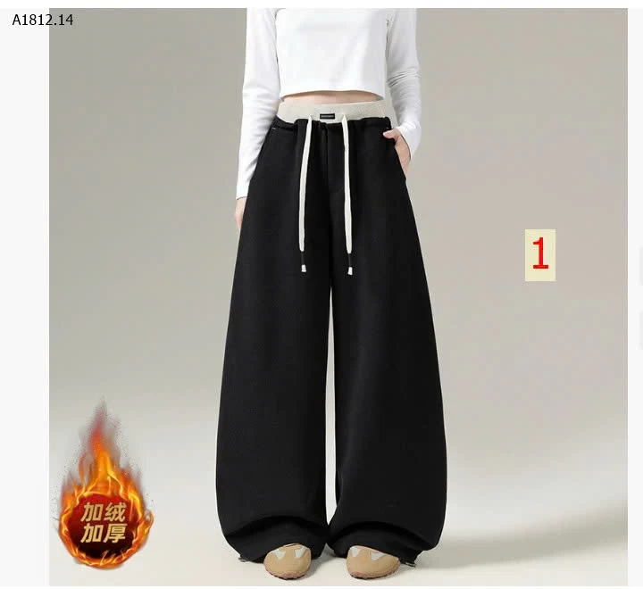 Quần ống rộng dáng chuối, lót lông cừu dày dặn dành cho nữ - sỉ giá 265k