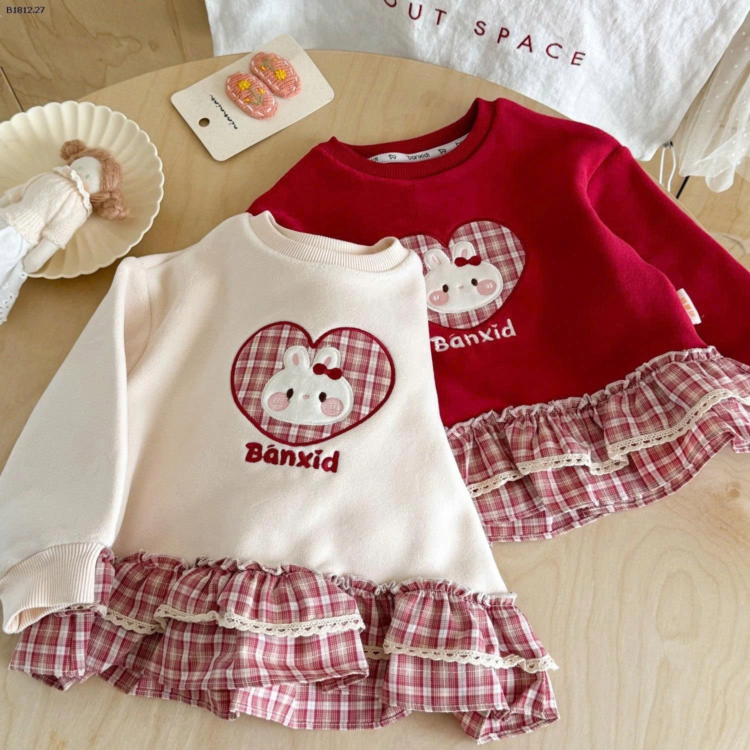 Áo nỉ cho bé gái NINGLI – xinh như công chúa-Giá sỉ 145k