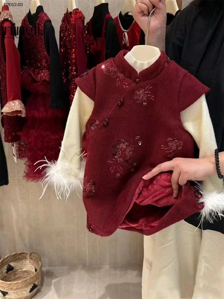 SET ÁO LEN MIX VÁY SƯỜN XÁM BG- Giá sỉ váy: 265k  áo: 143k 